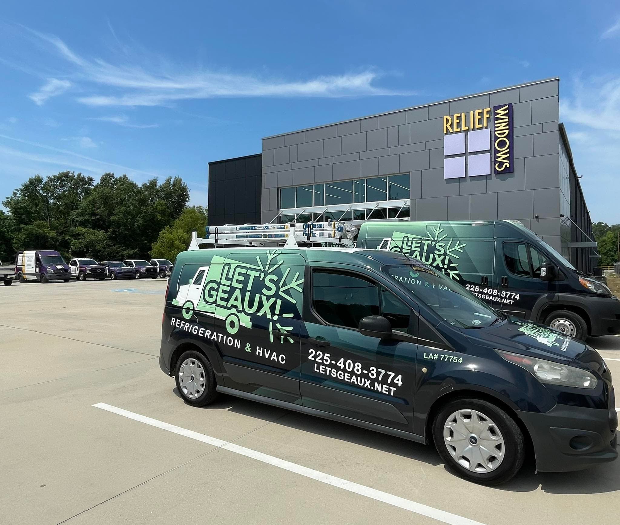 Let's Geaux service vehicle — on the way for HVAC and refrigeration service