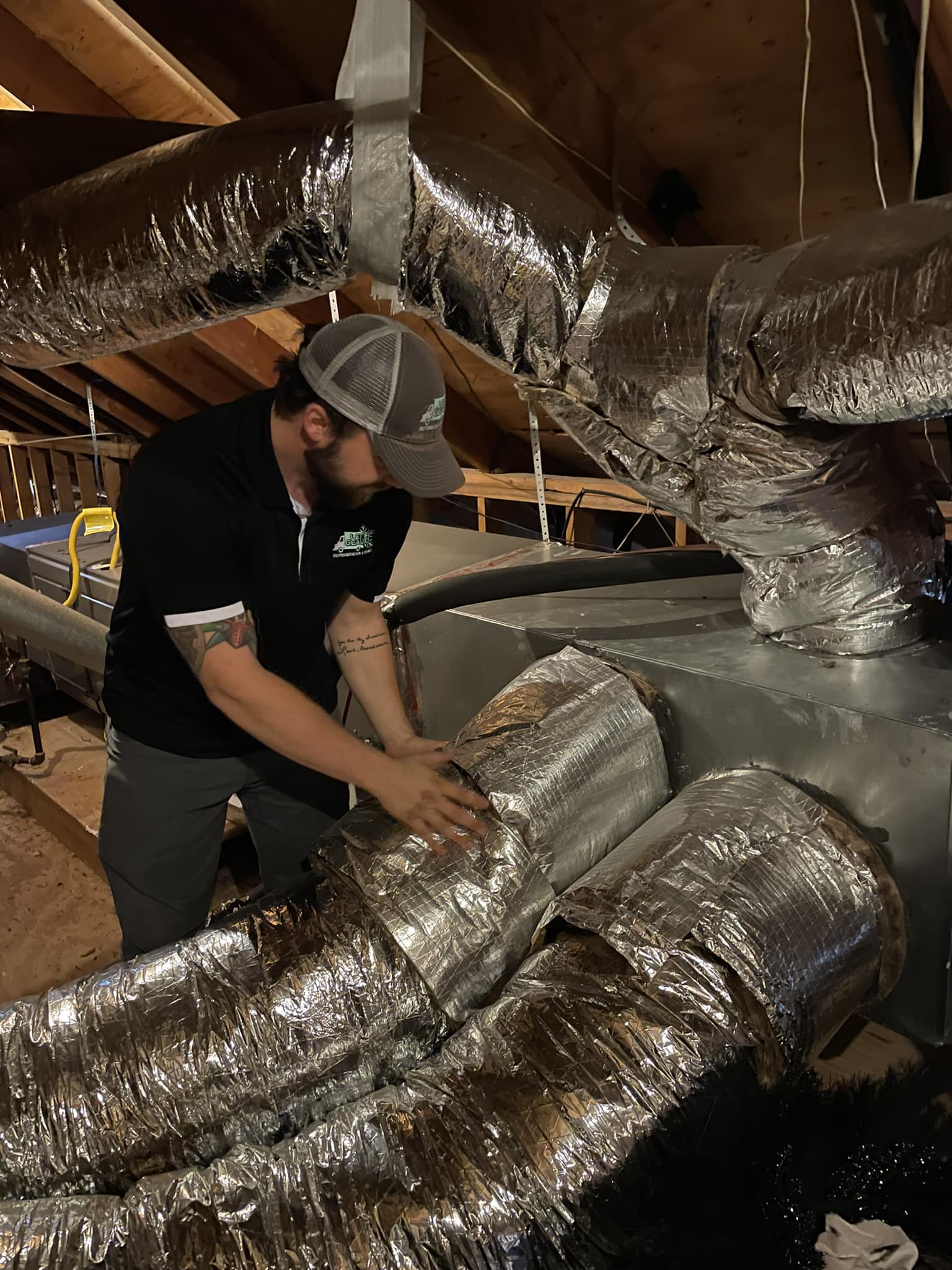 Professional attic ductwork and residential HVAC installation